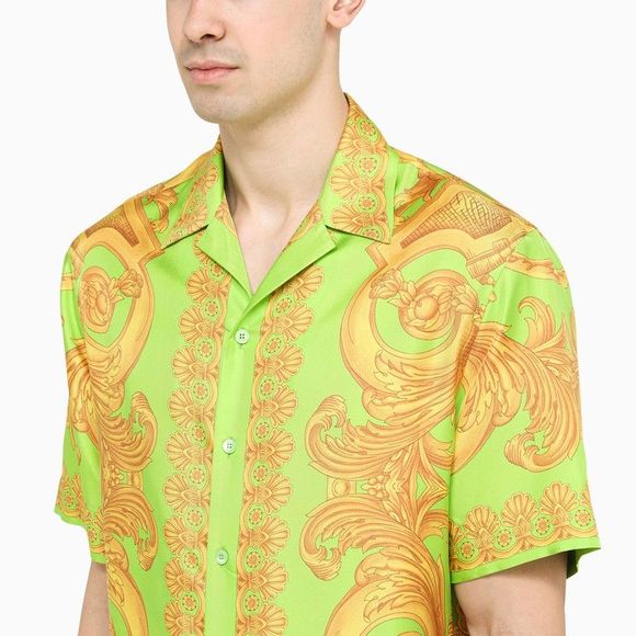 Versace Barocco 660 Lime/Gold Shirt - Picture 4 of 4
